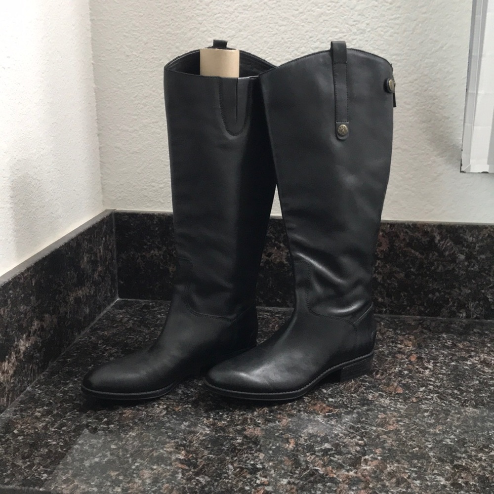 Sam Edelman Penny Leather Black Boots size 8